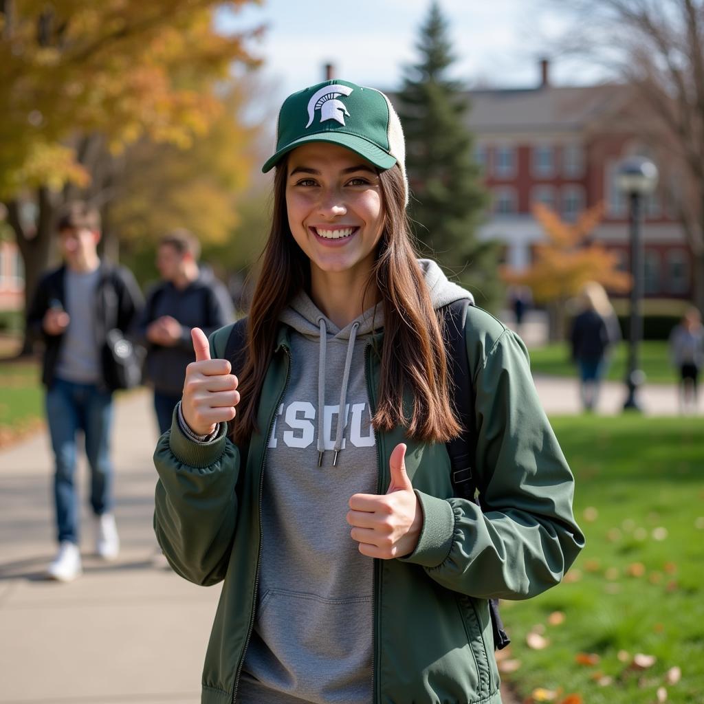 Michigan State University Student Sporting Retro Hat