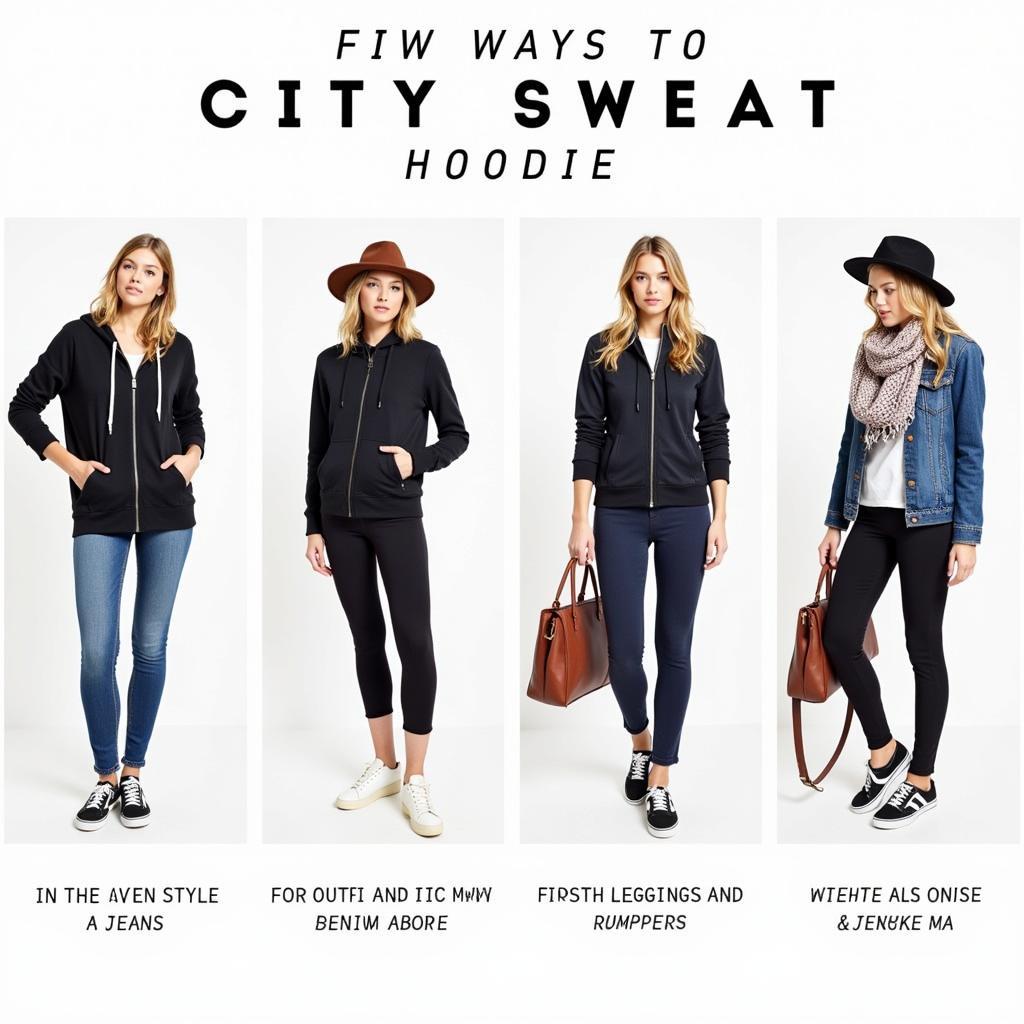 Different ways to style a city sweat hoodie