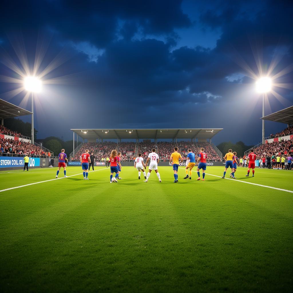 Youth Football Game Under the Lights in Los Angeles