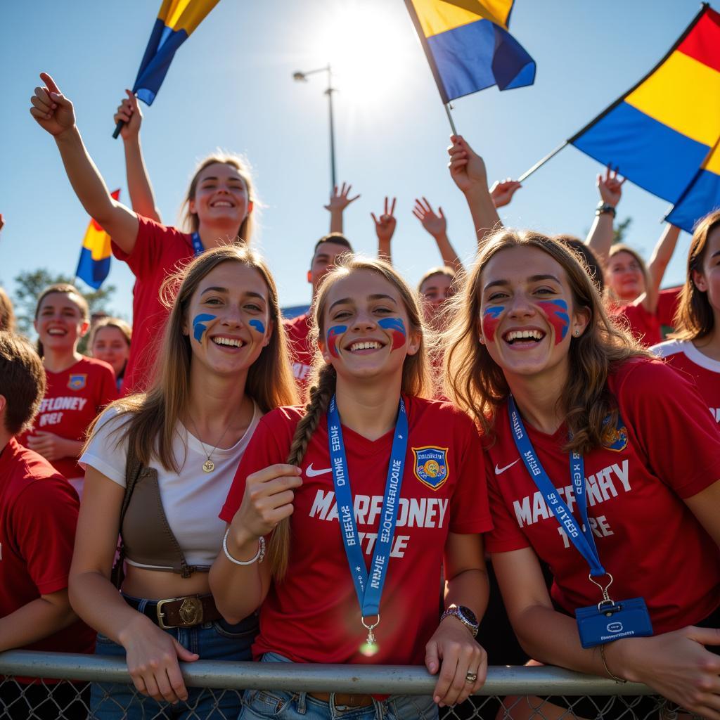 Sunflower League Fans Celebrating a Goal