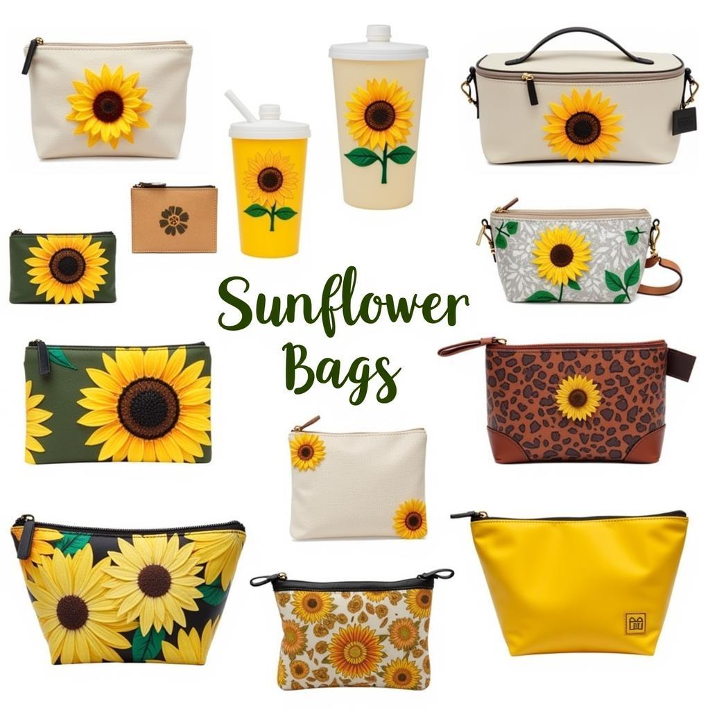 Different Styles of Sunflower Makeup Bags