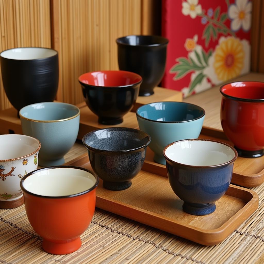 Variety of Sushi Tea Cups