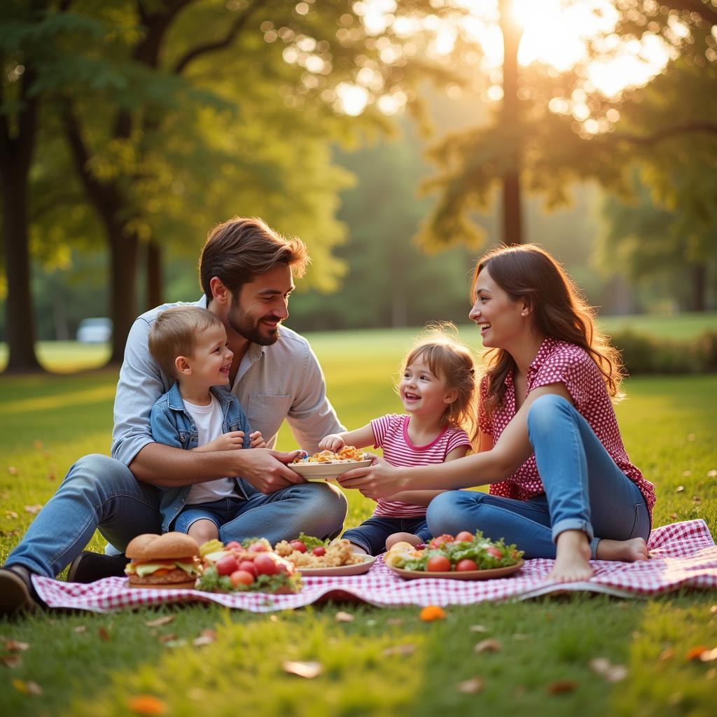 Family enjoying a picnic at a park in Tacoma