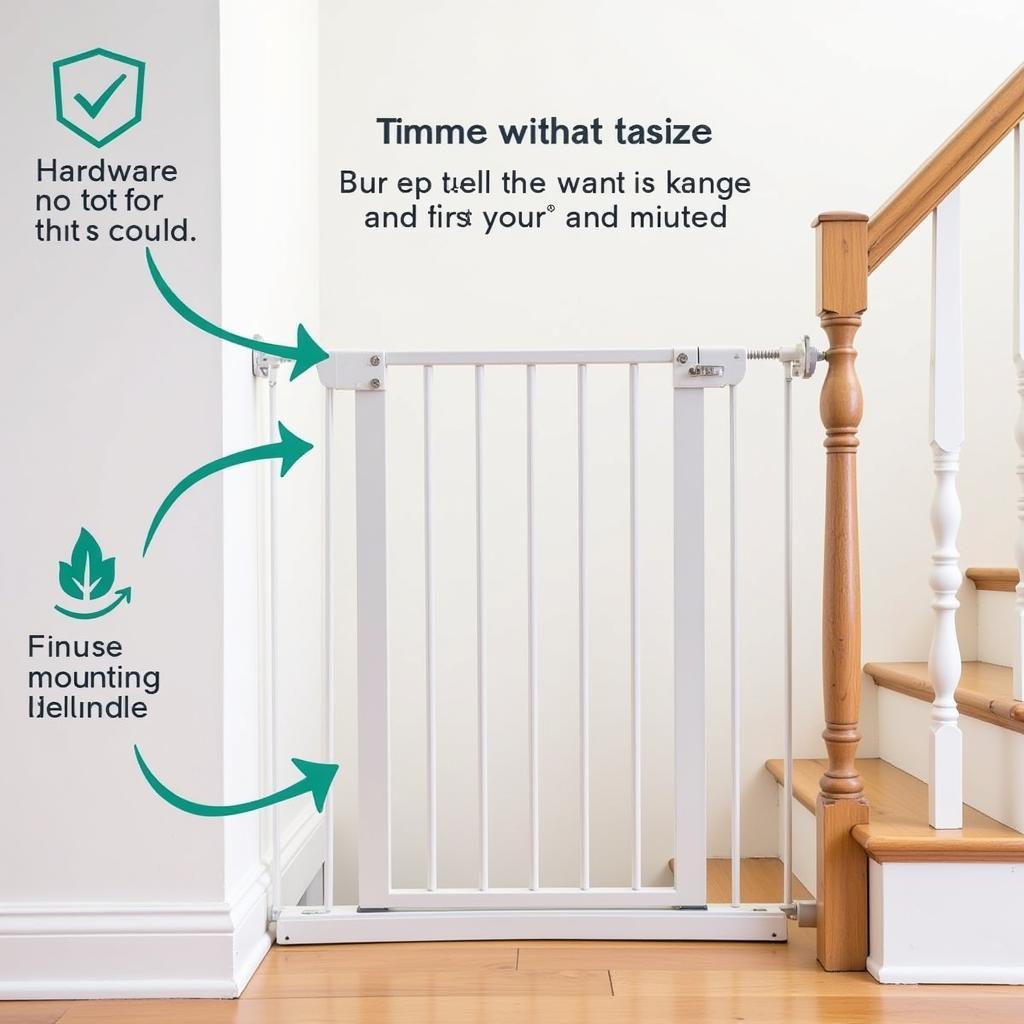 Installing a tall safety gate at the top of the stairs