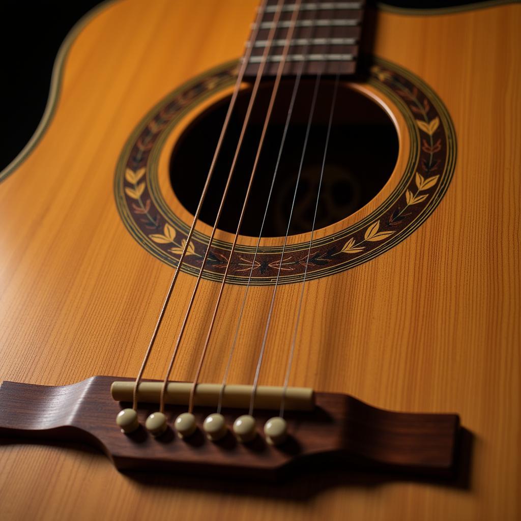 Close-up of a Taylor 161 guitar