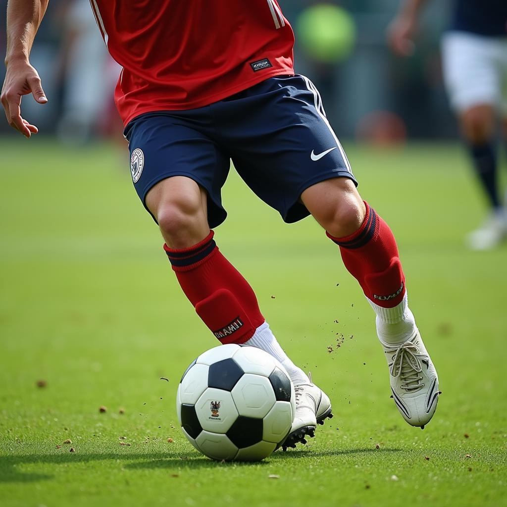 footballer performing taylor door sweep