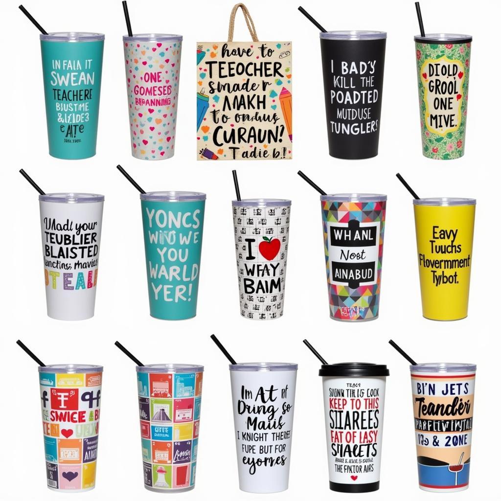 Different designs of teacher tumbler cups