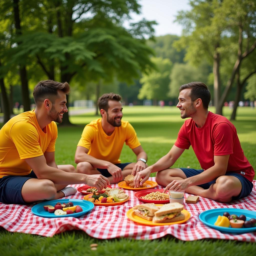 Team Picnic with Foldable Plates