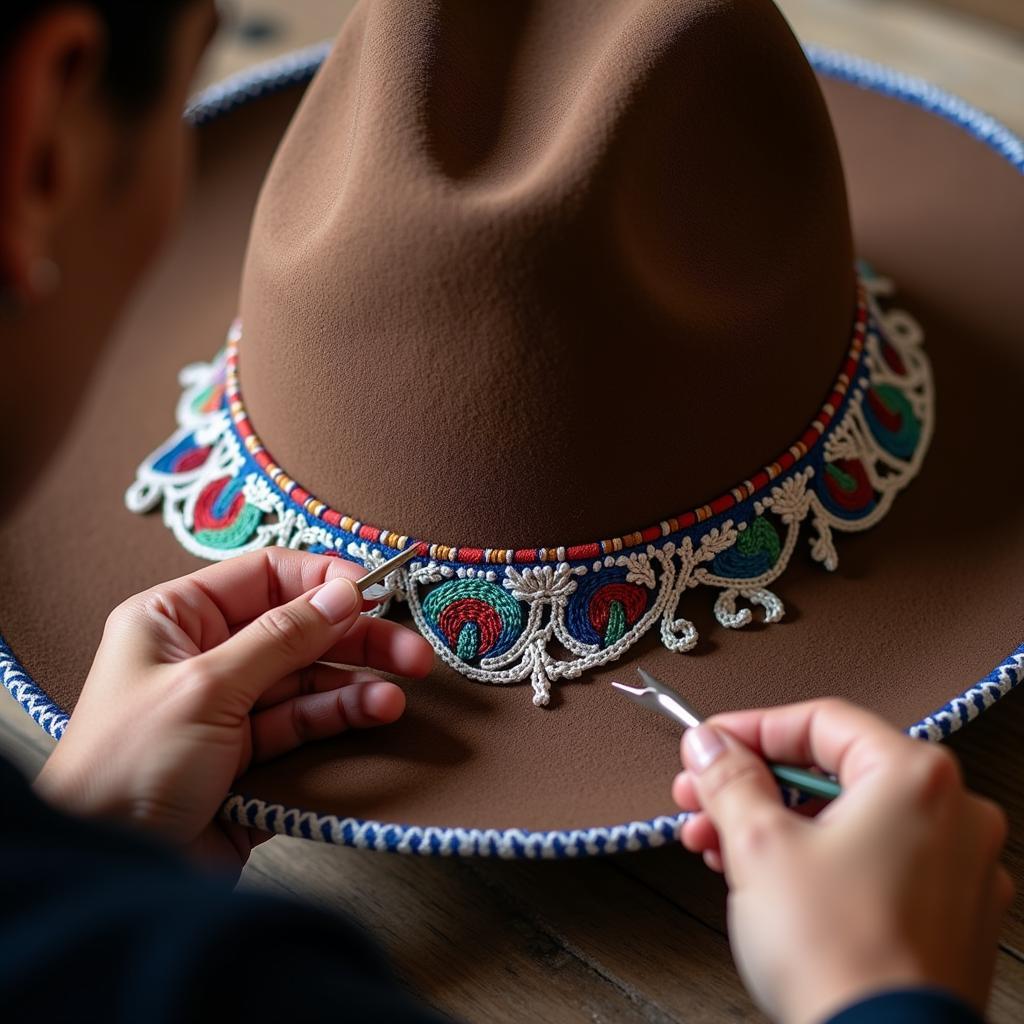 Skilled Artisan Crafting a Tejana Mexicana