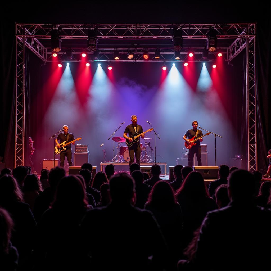 A band performing live on stage at Templeton Concerts in the Park