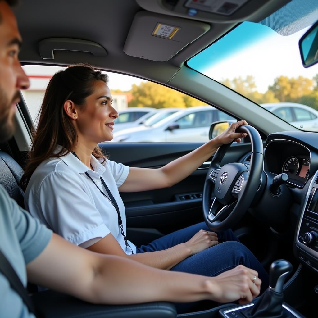 Customer Test Driving a Used Car