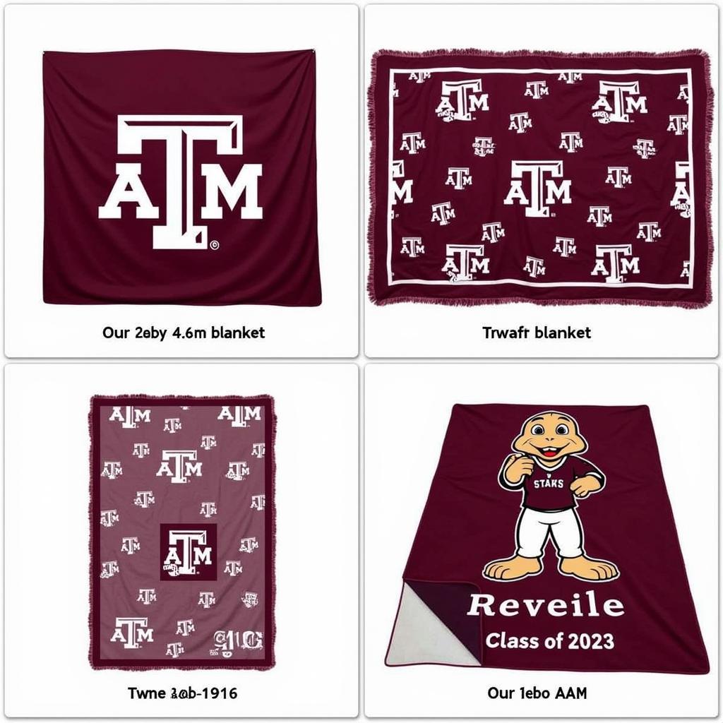 Variety of Texas A&M Throw Blanket Designs