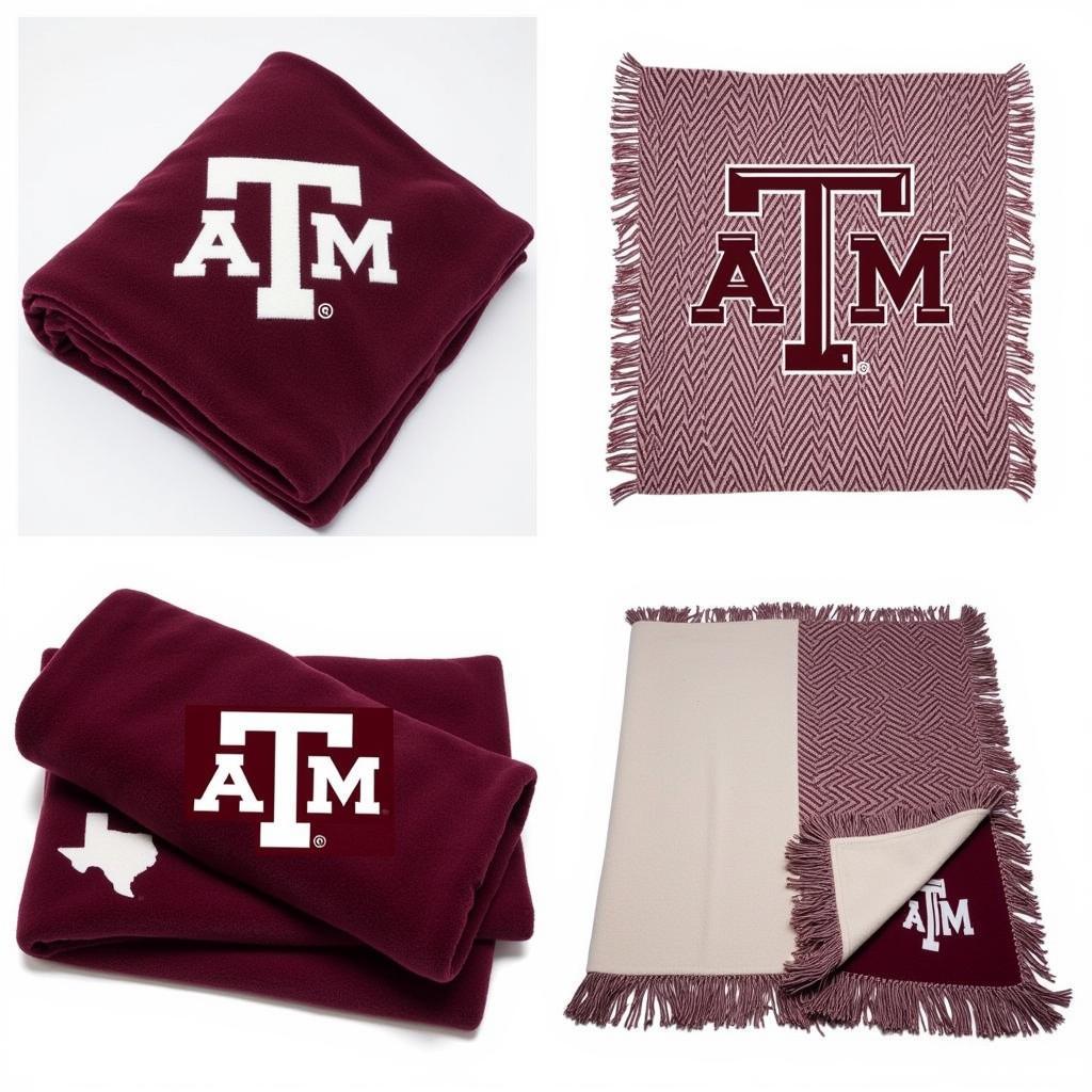 Texas A&M Throw Blankets in Different Materials