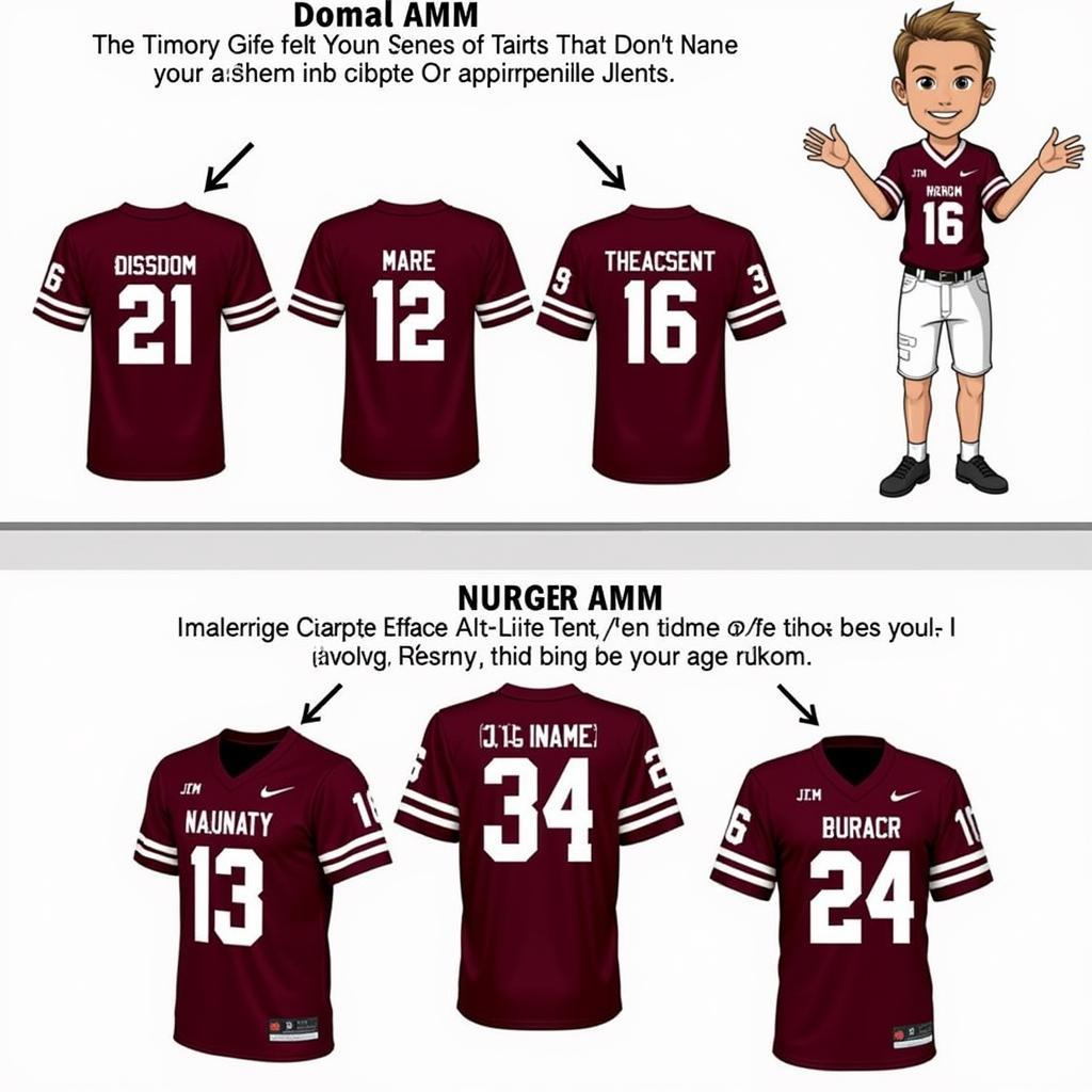 Texas A&M Youth Jersey Personalization Options