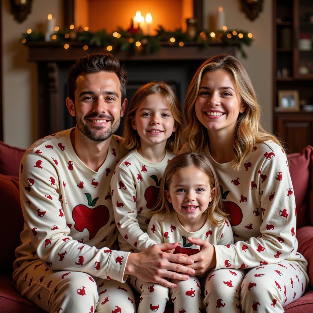 Family Wearing Texas Pajamas During Holiday Gathering