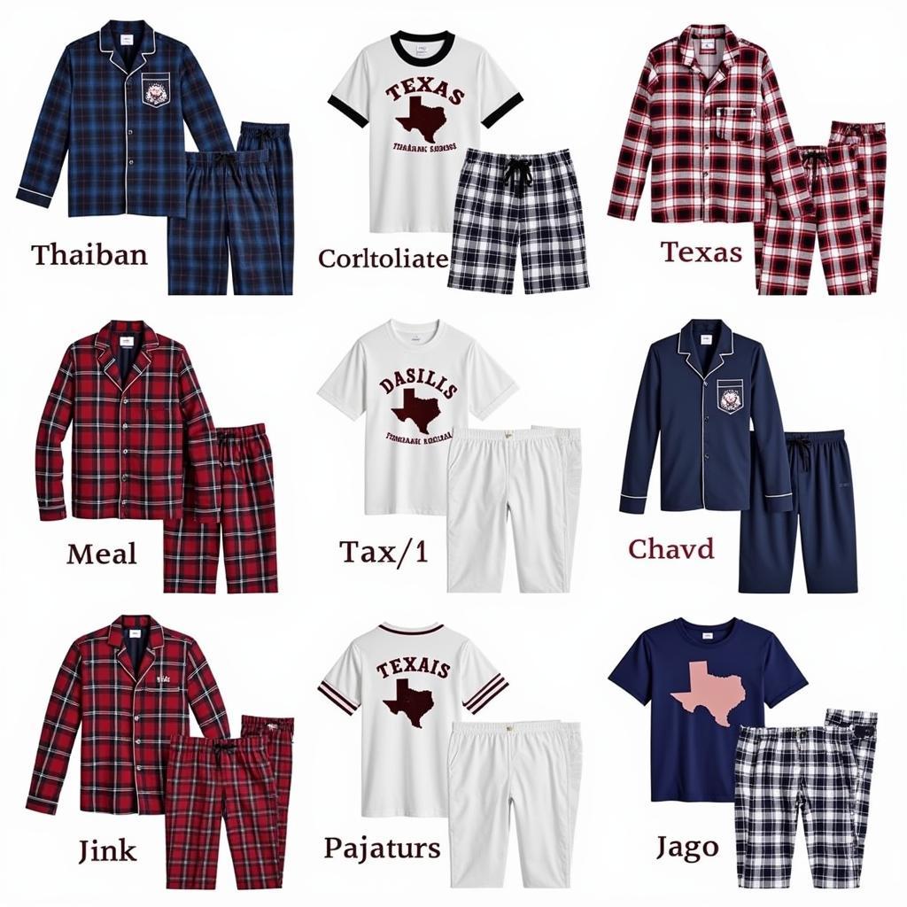 Various Styles of Texas Pajamas