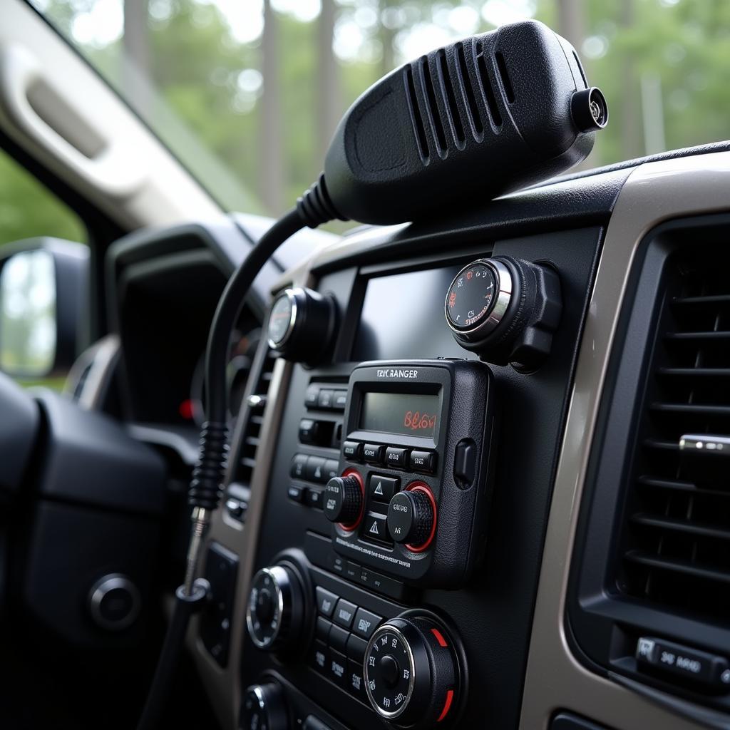 Texas Ranger CB Radio installed on a truck dashboard