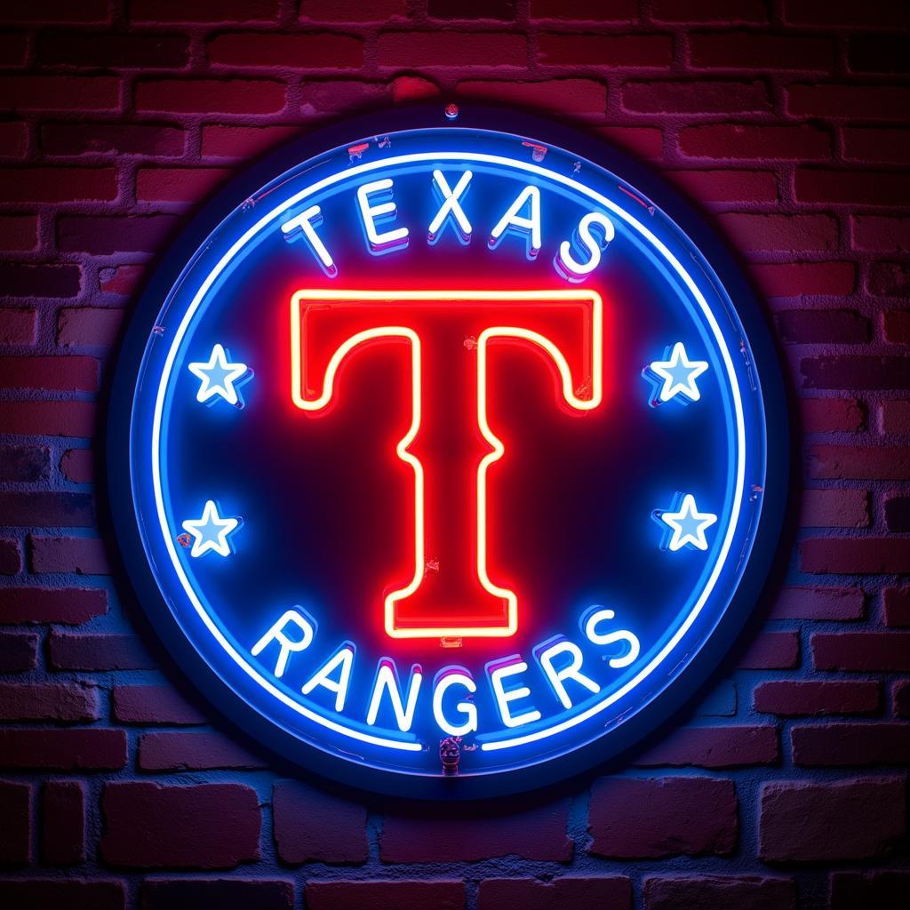 Vintage Texas Rangers Neon Sign