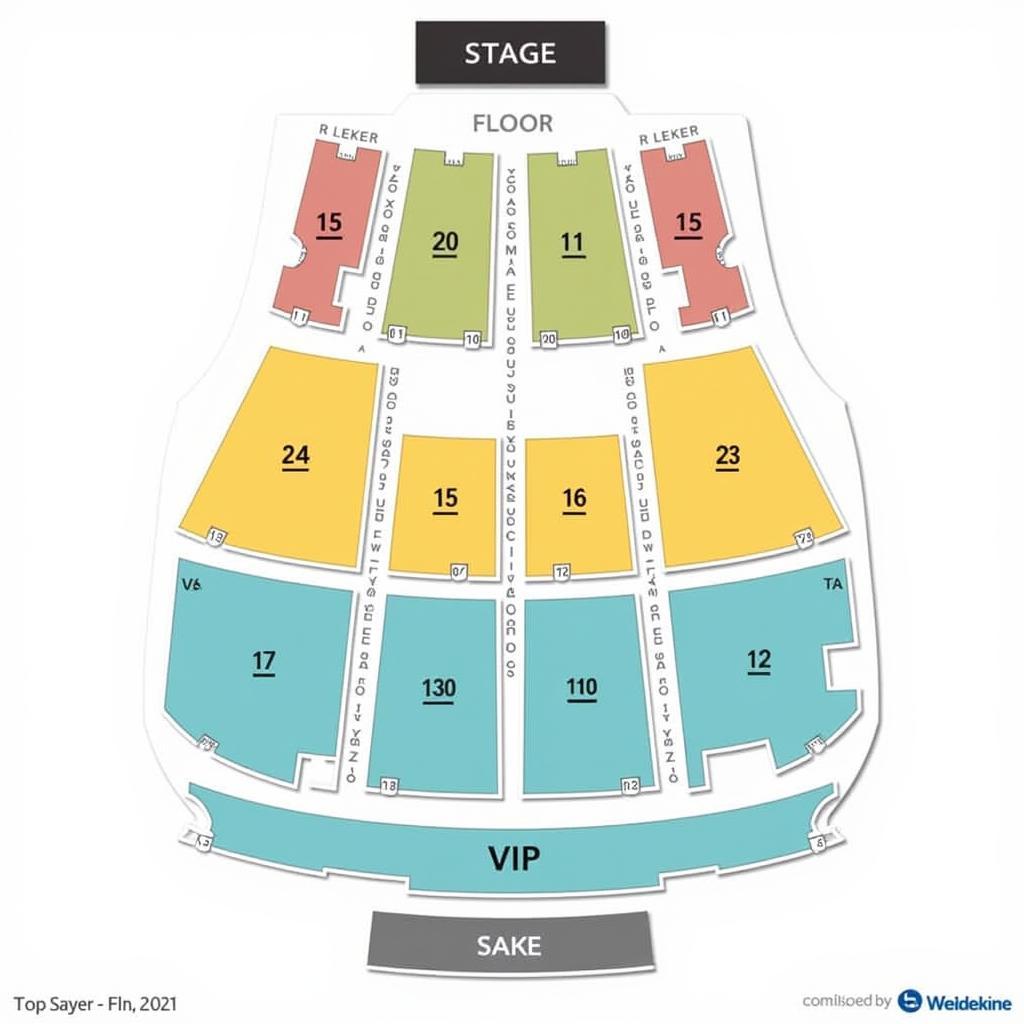 Overview of The Hall's seating chart