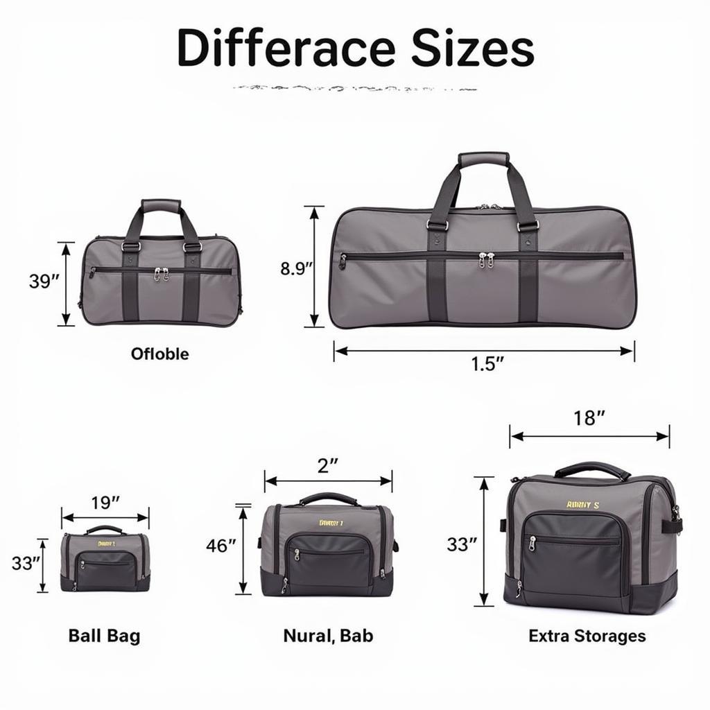 Different sizes of three bowling ball bags