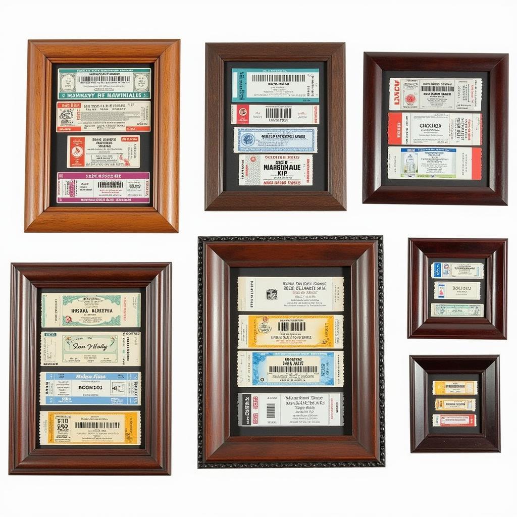 Collection of Ticket Stub Picture Frames