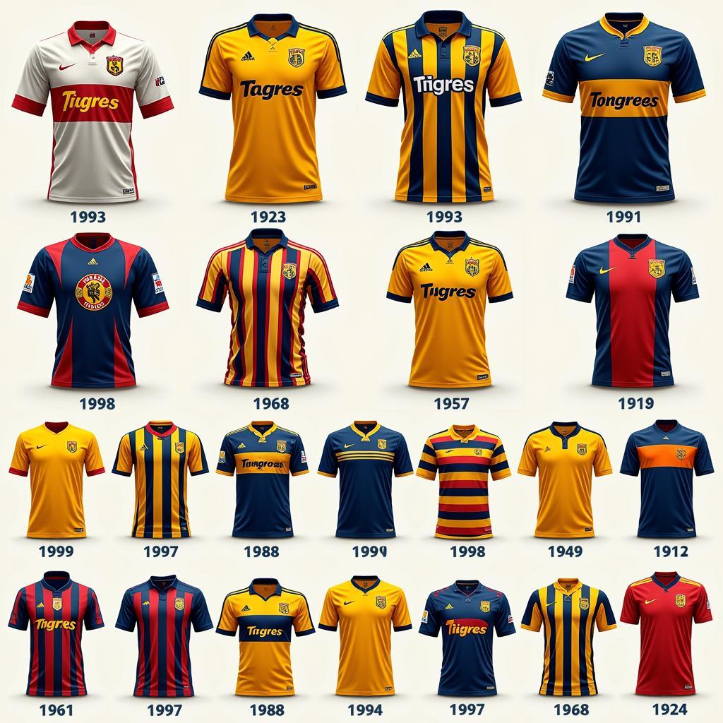 Evolution of Tigres Jerseys