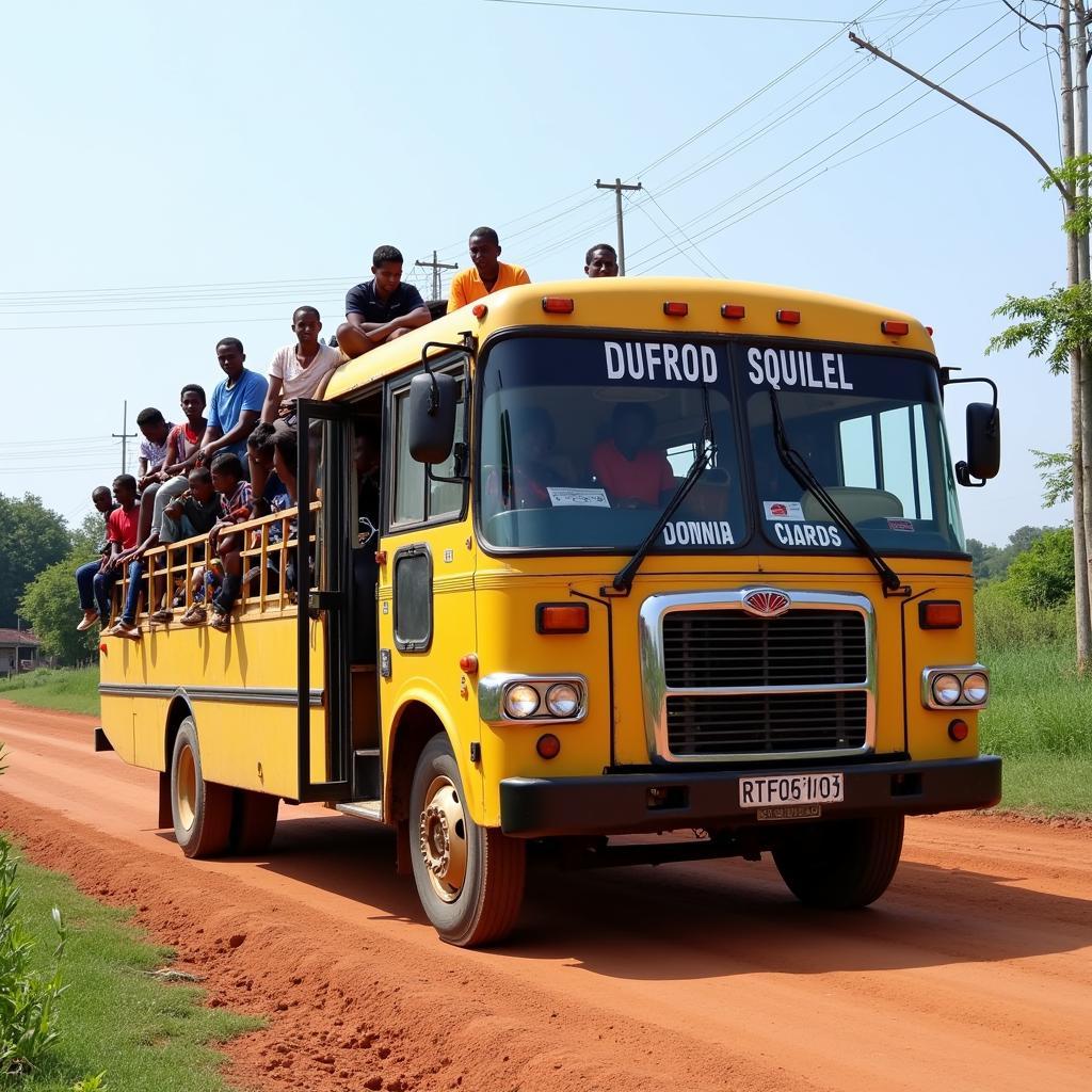 Tonkin Used Bus Operating in a Rural Area