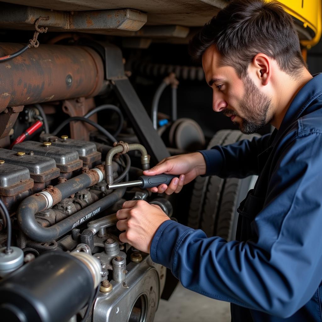 Inspecting a Tonkin Used Truck for Mechanical Issues