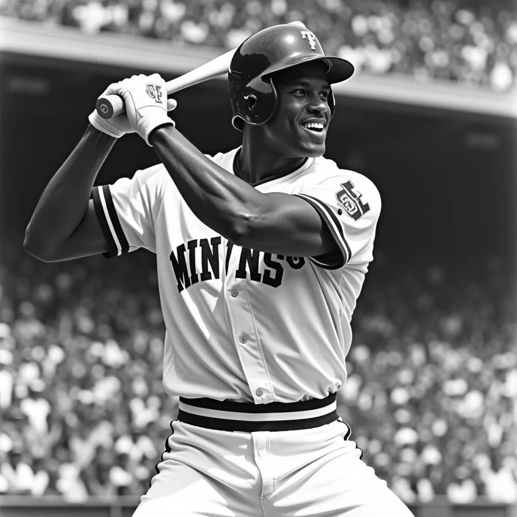 Tony Oliva swinging his bat