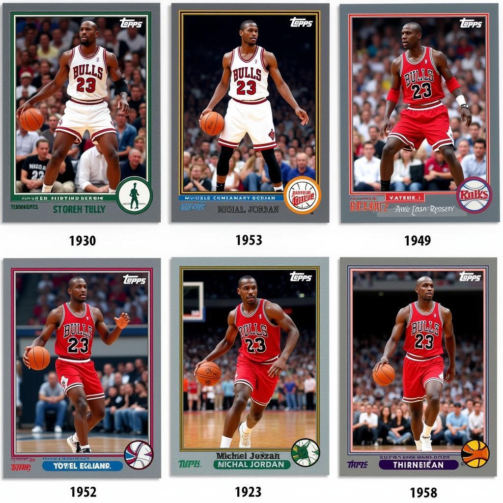 A selection of Topps Stadium Club Chrome refractor Michael Jordan cards