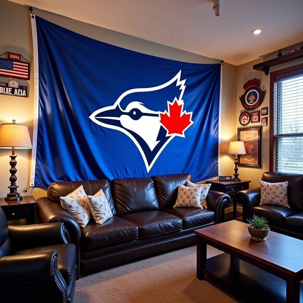 Toronto Blue Jays Flag Display in Fan Cave