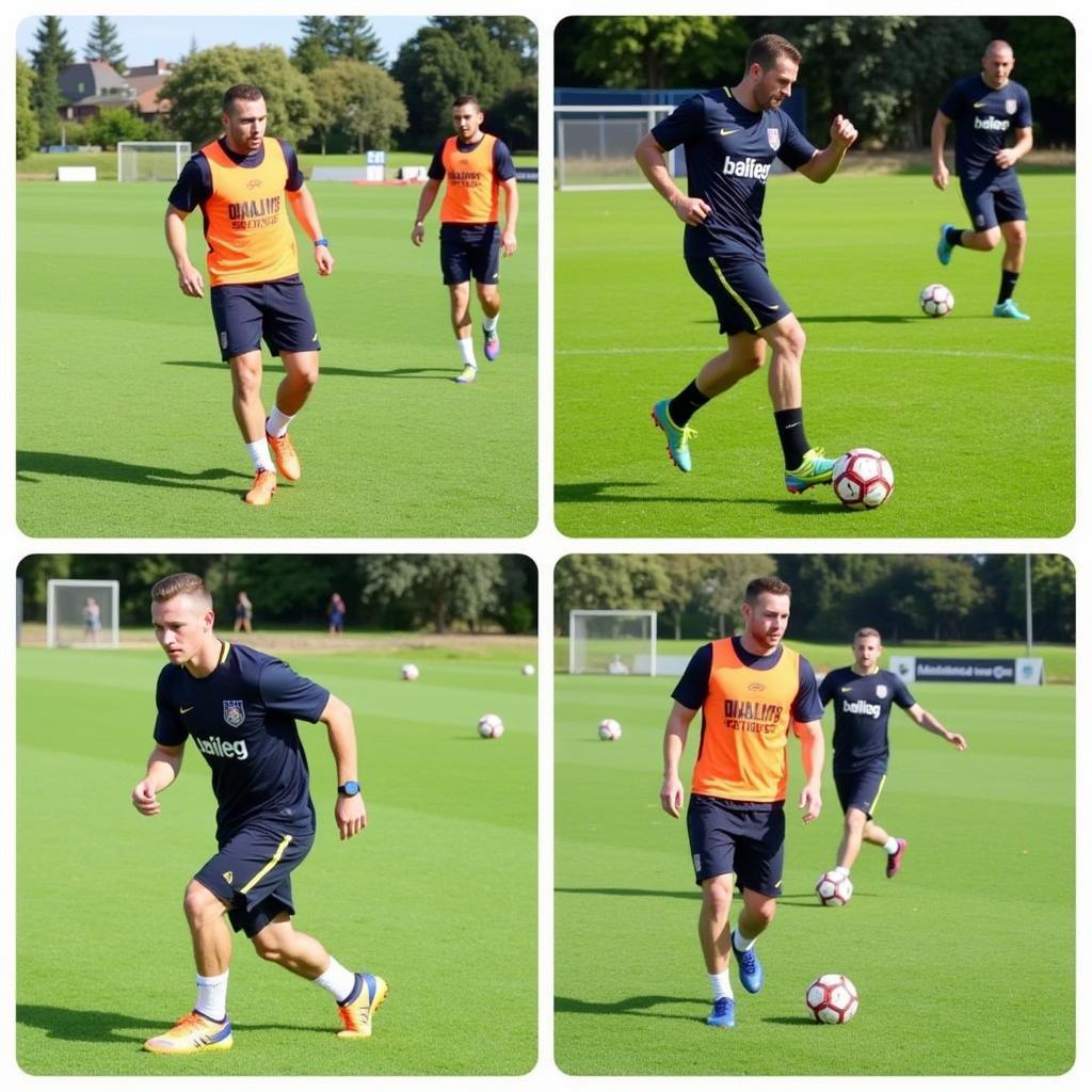 Footballer practicing agility drills for improved Anderson spring