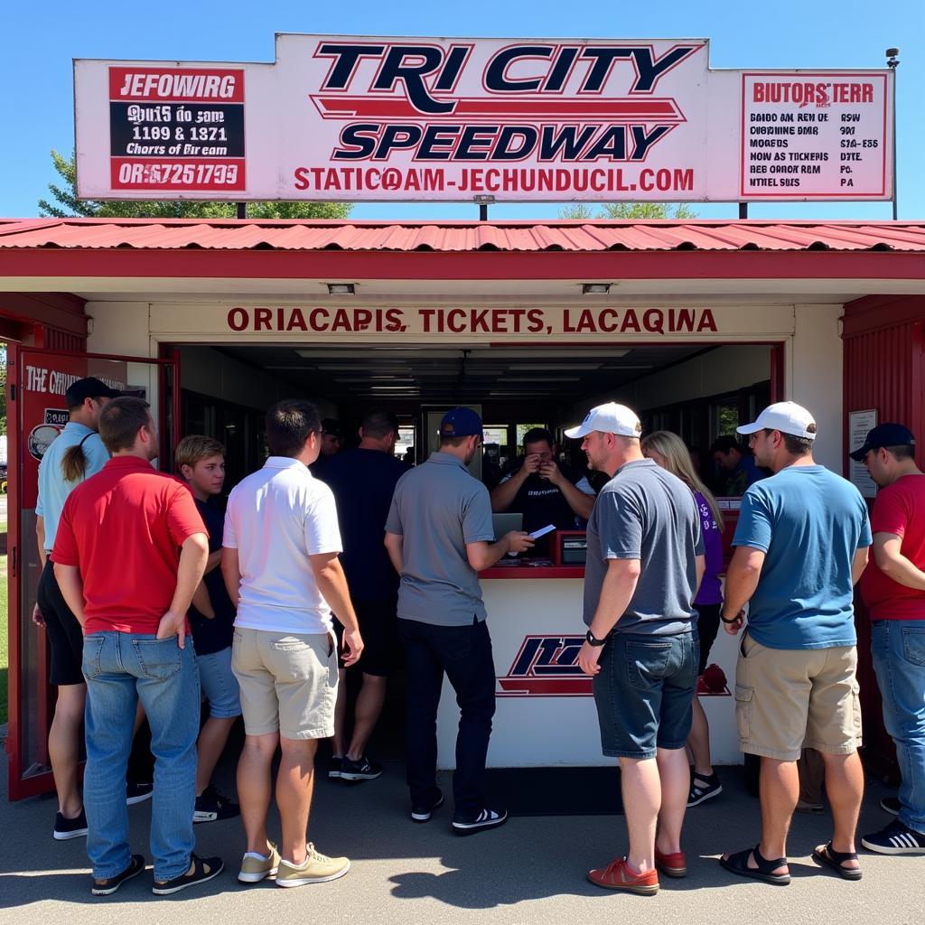 Ticket booth at Tri City Speedway on race day