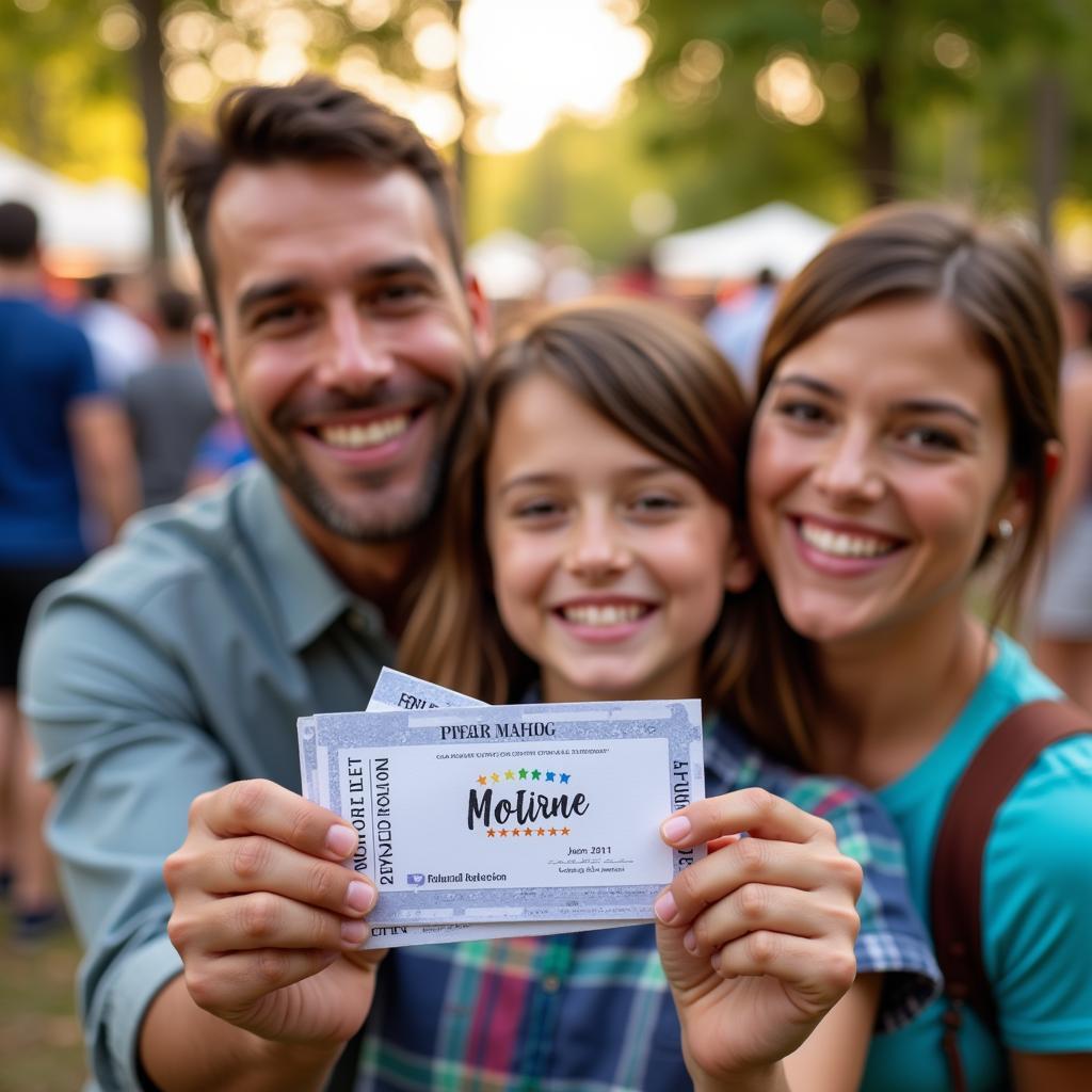 Family Holding Tickets for the Tri-State Family Reunion