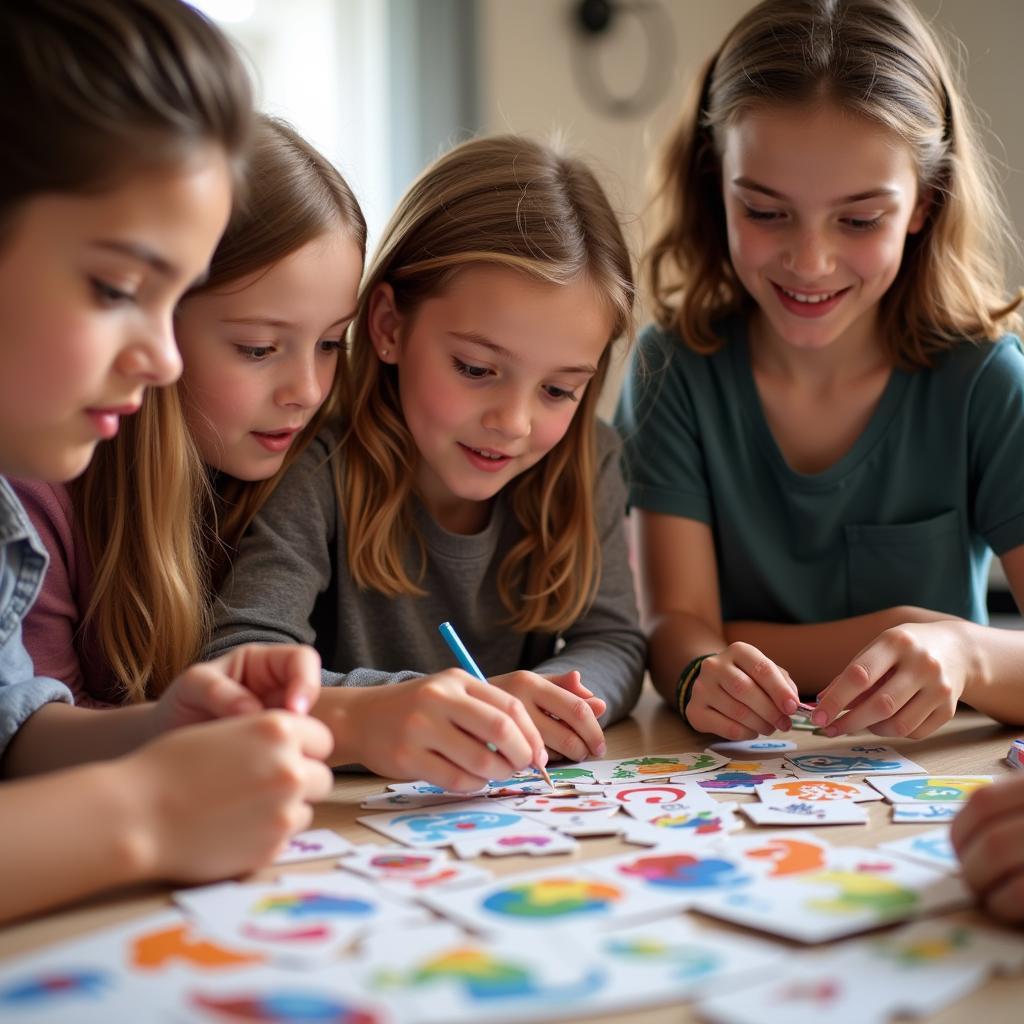 Tweens Engaged in Reunion Puzzle Games