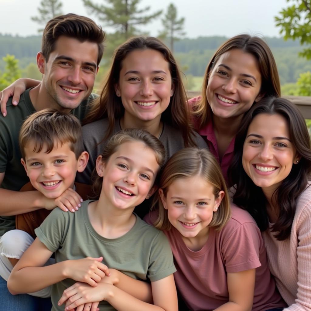 Tyler Phillips surrounded by loved ones, sharing a laugh