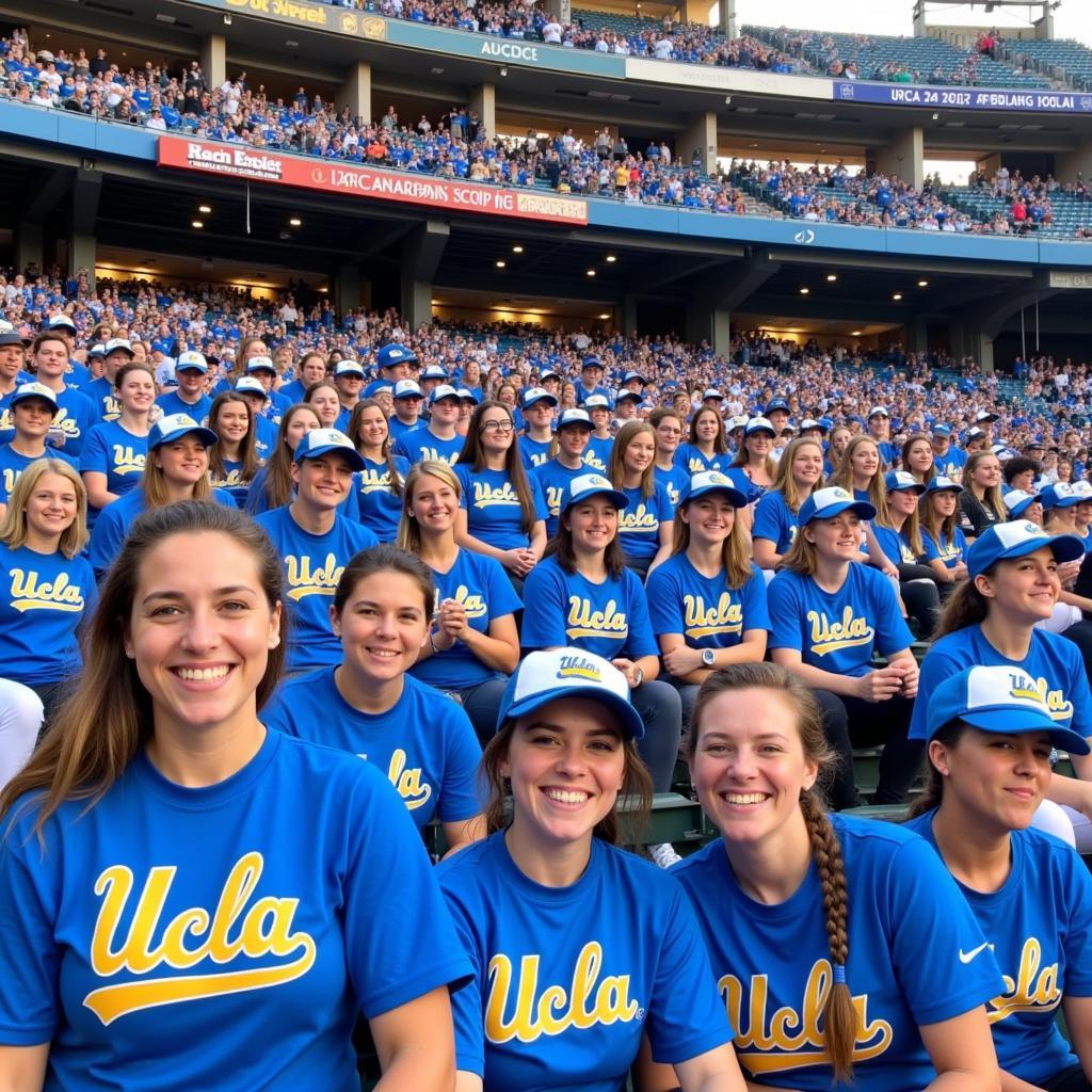 UCLA Softball Fans Sporting Team Colors