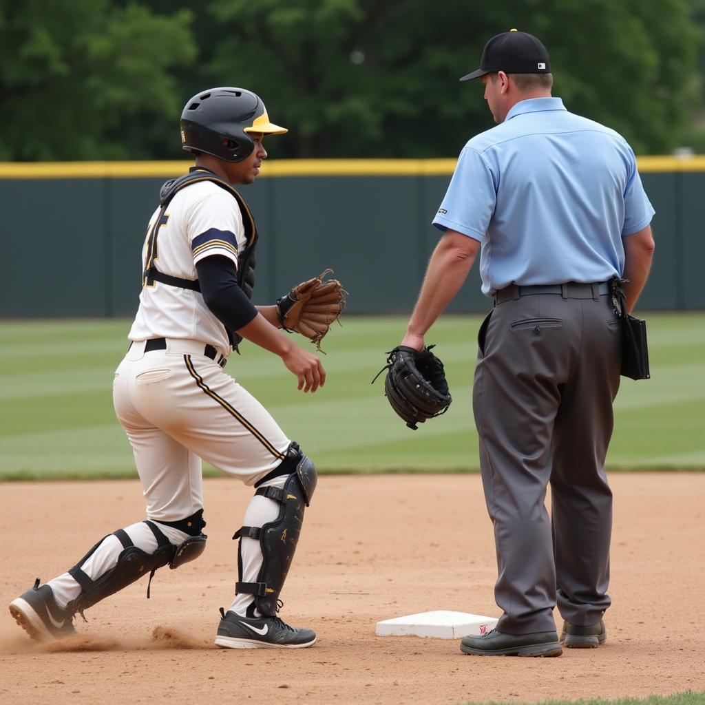 First Base Umpire Making a Call