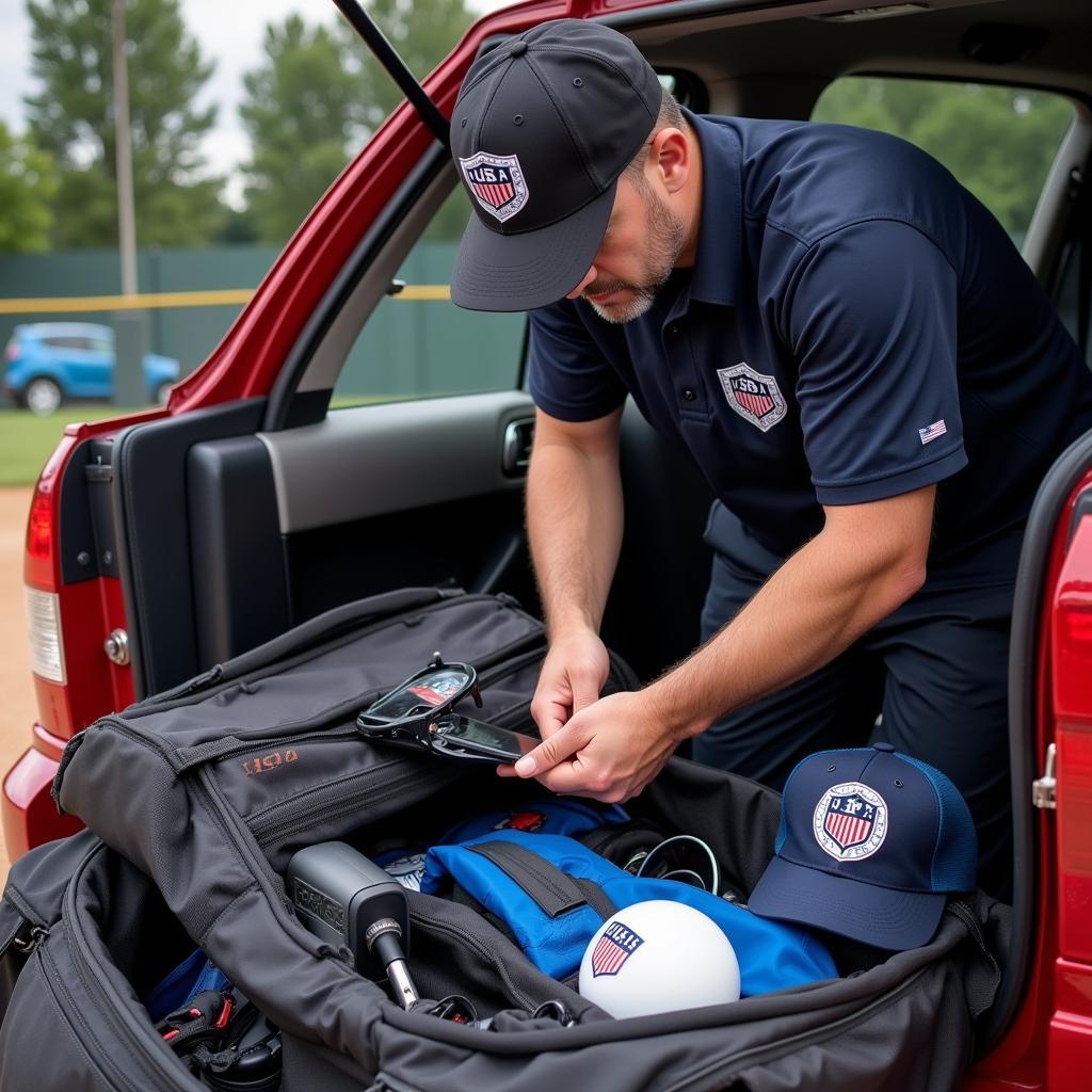 Umpire Organizing Gear in Bag