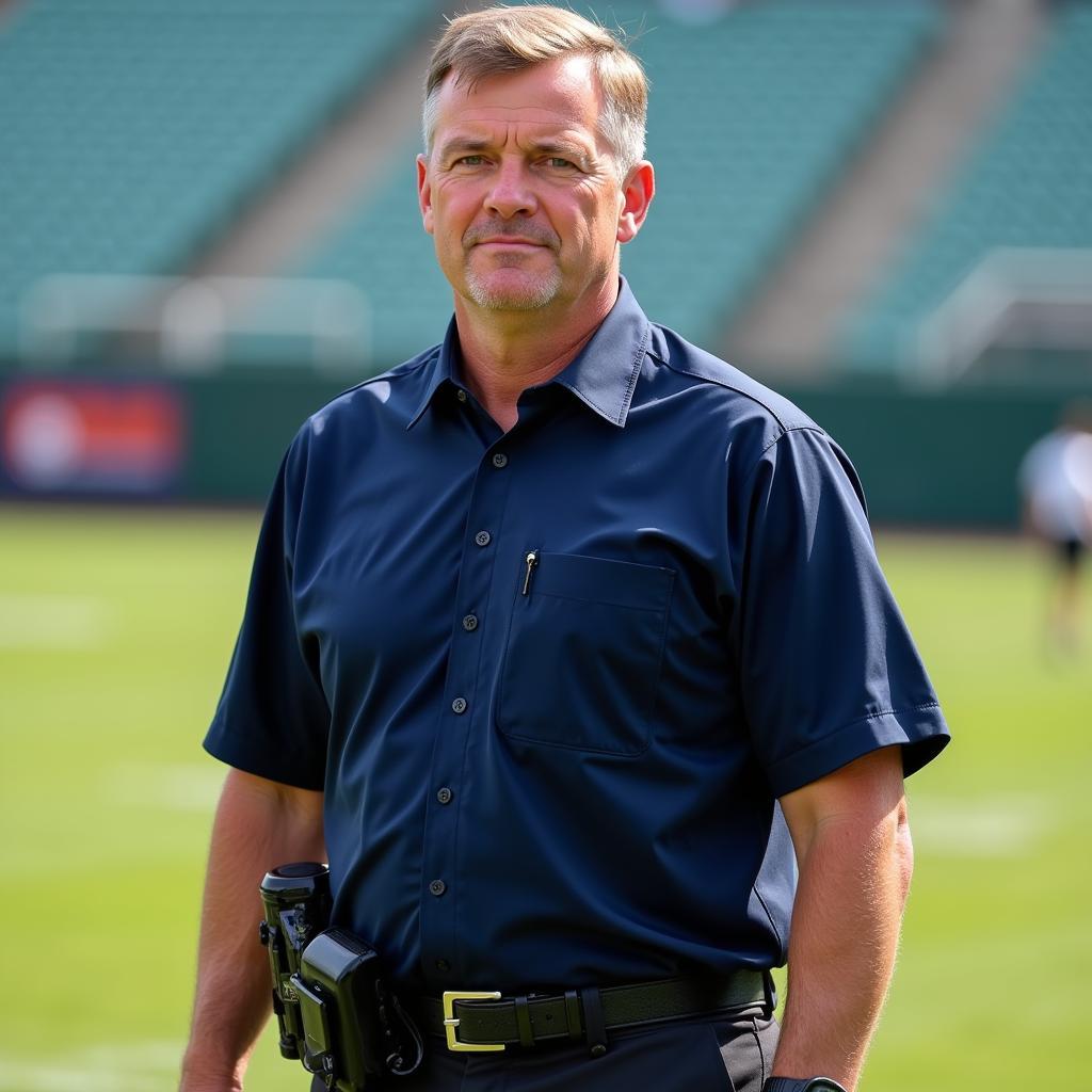 Umpire wearing a belt during a game