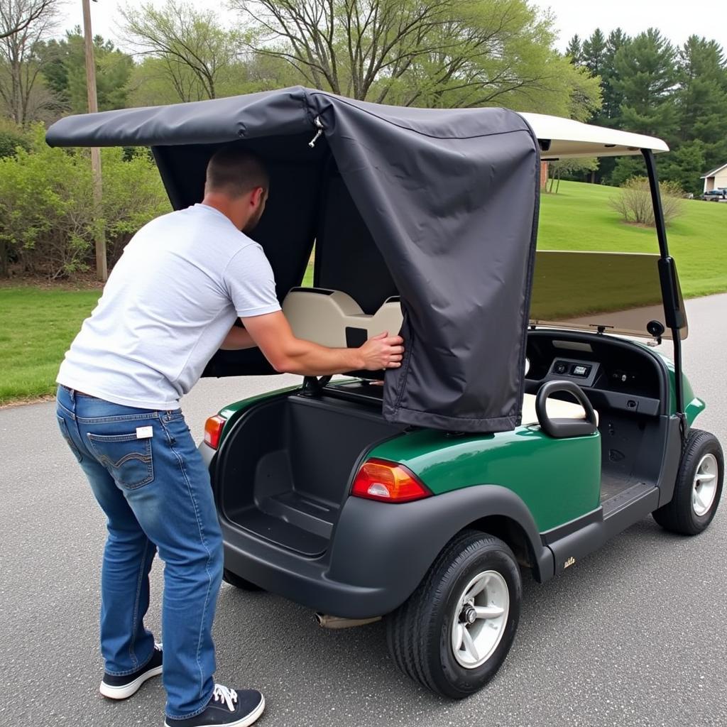 Universal fit golf cart soft top