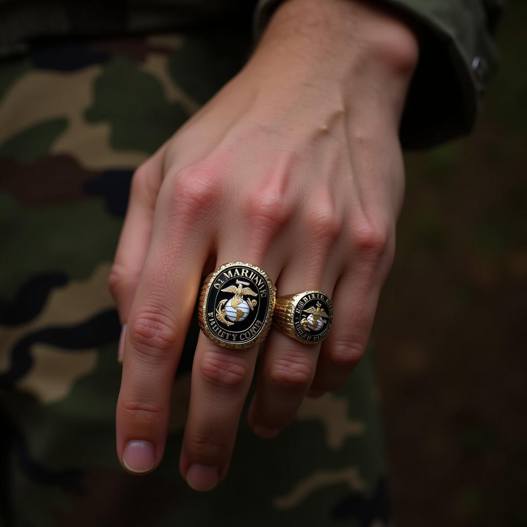 A US Marine Corps Ring Worn with Pride on a Hand