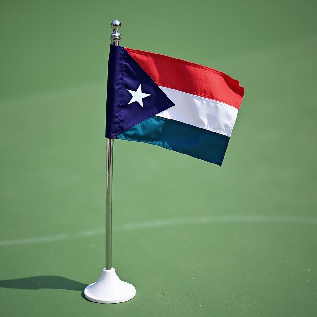 US Open pin flag on a green court