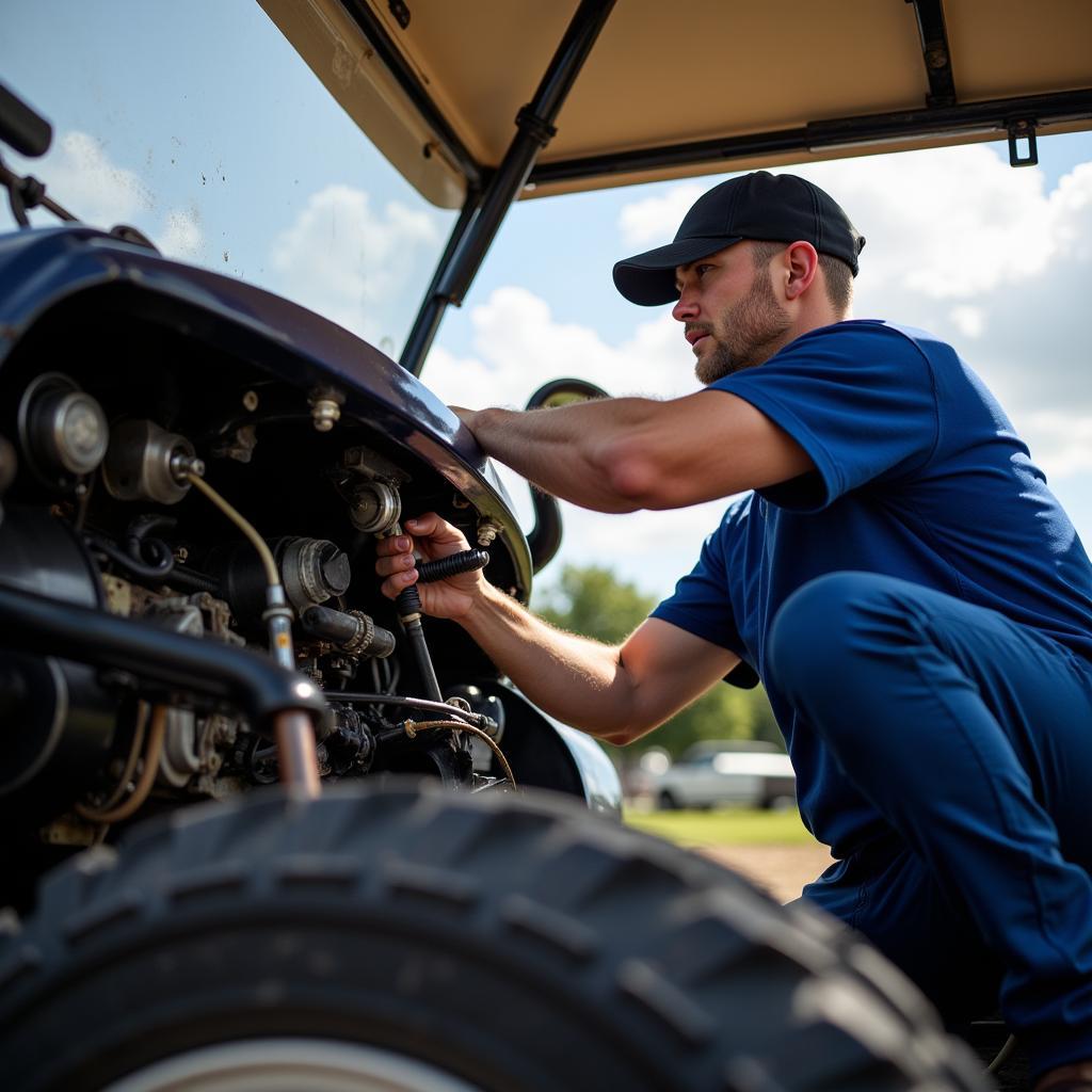 Inspecting a Used Golf Cart in Kansas