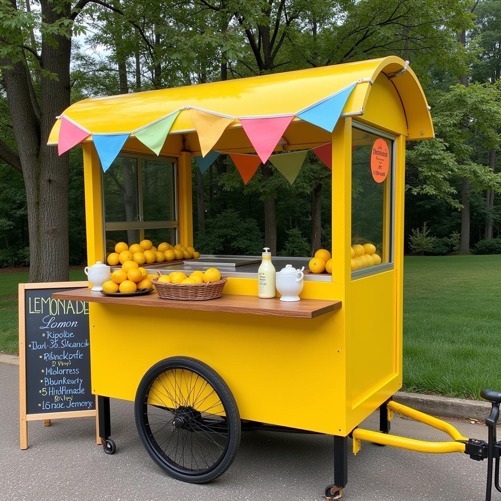 Used Italian ice cart transformed into a lemonade stand