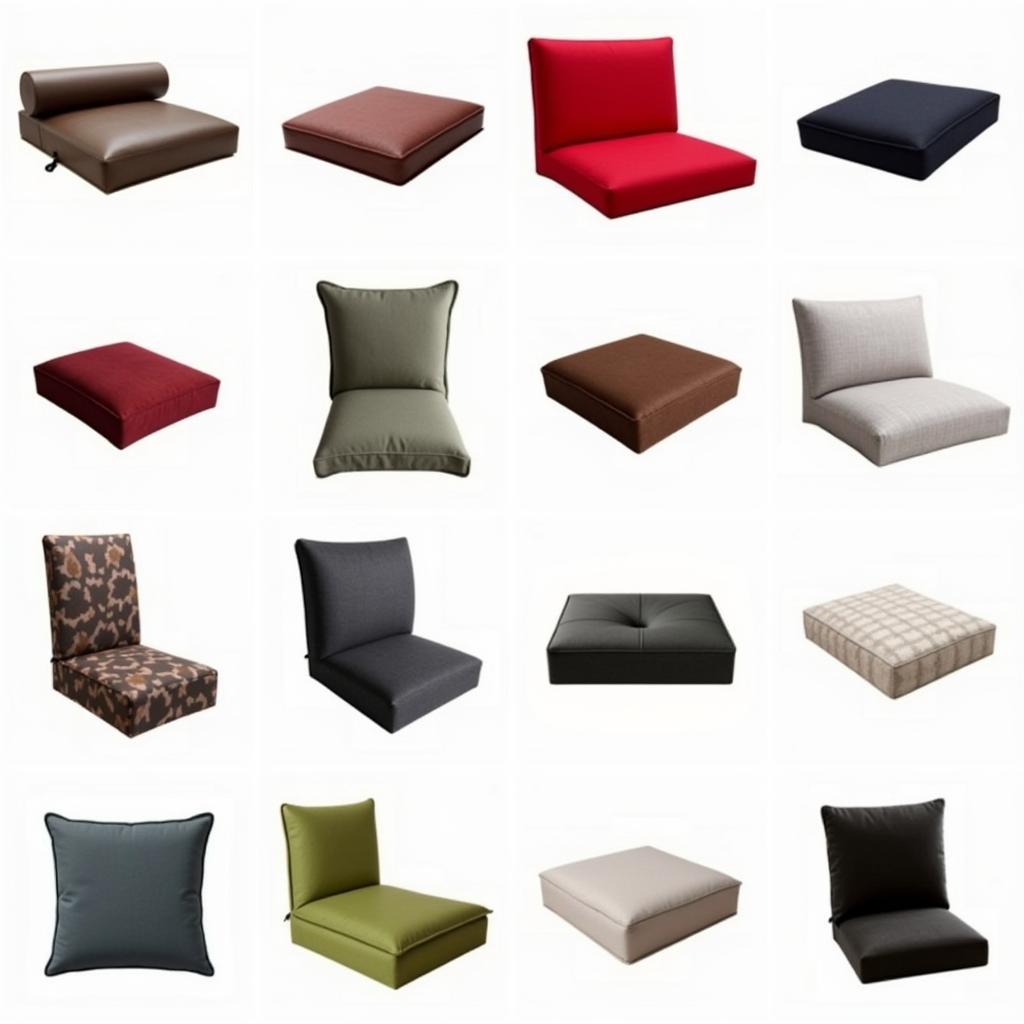 Different styles and colors of bar stool cushions