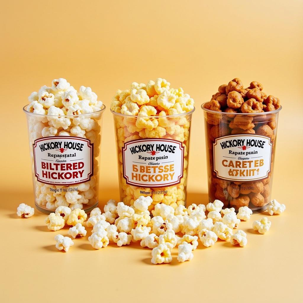 Assortment of hickory house popcorn flavors