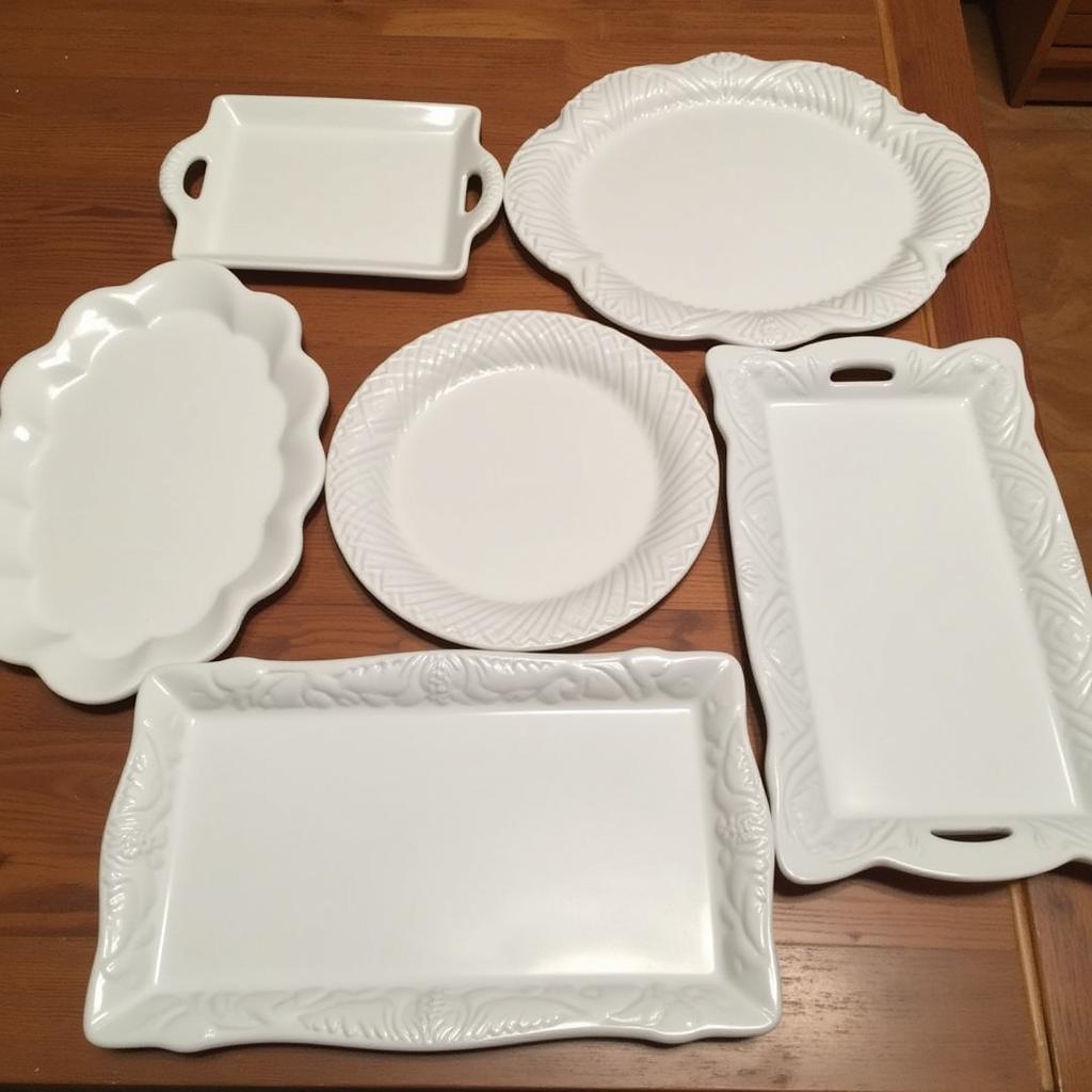 Variety of Milk Glass Serving Platters