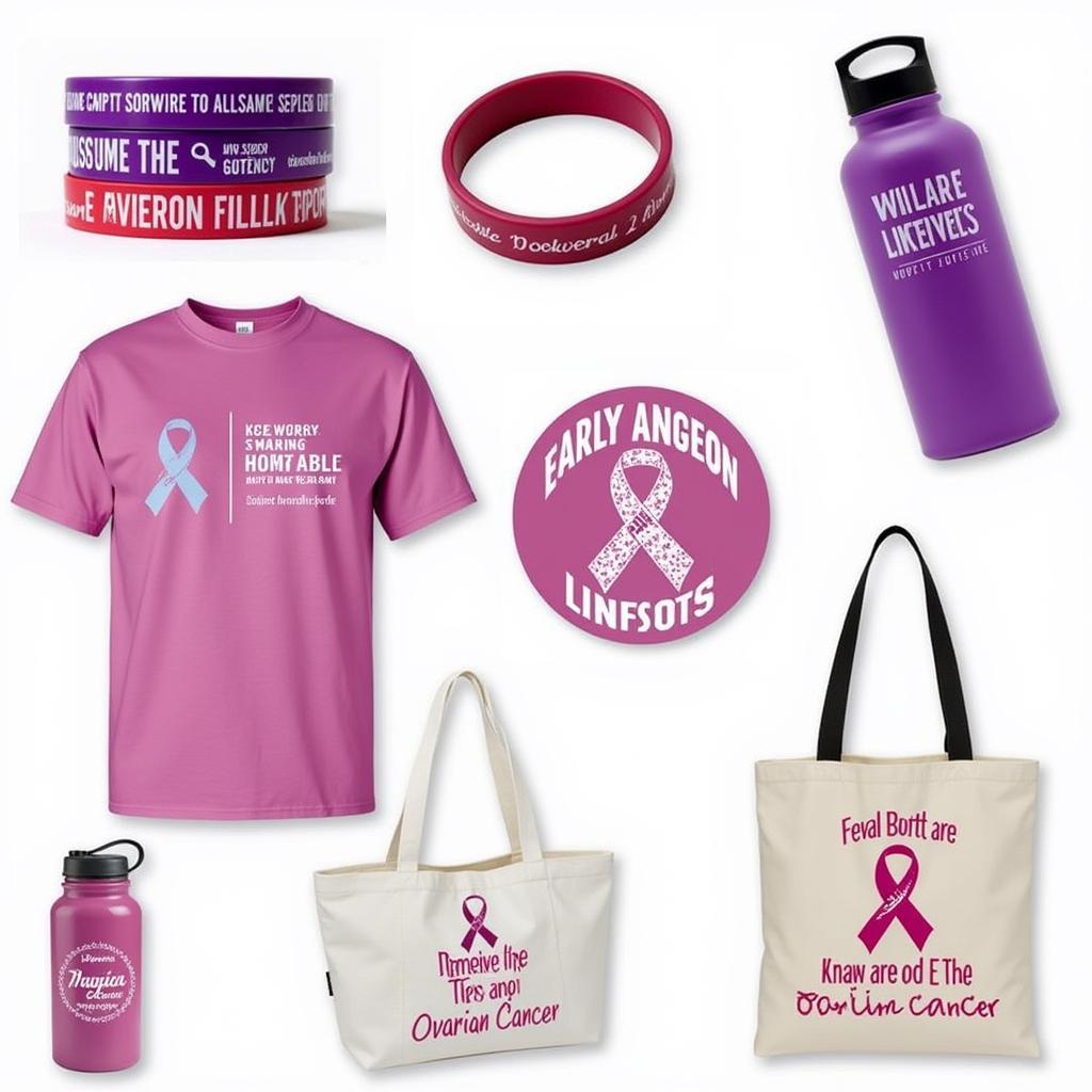 Different types of ovarian cancer awareness merchandise