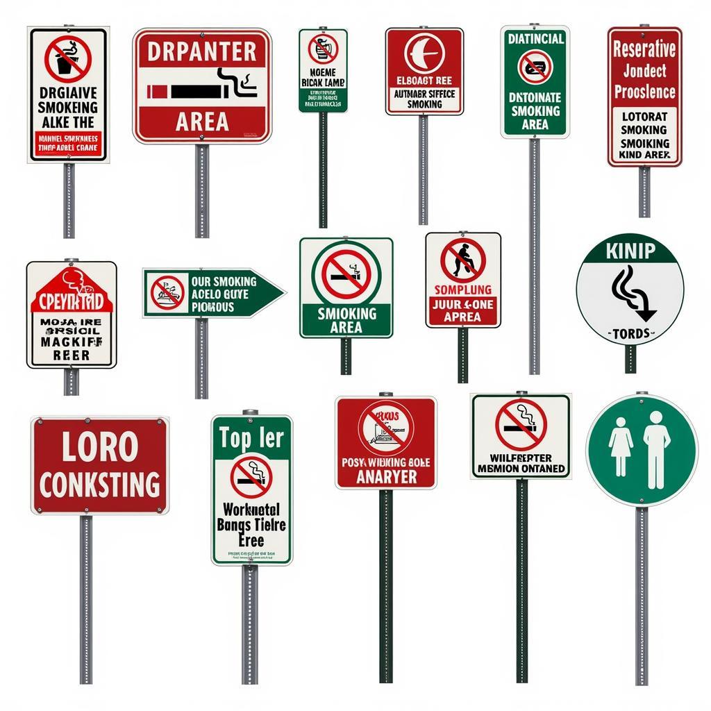 Variety of Smoking Area Signs Available